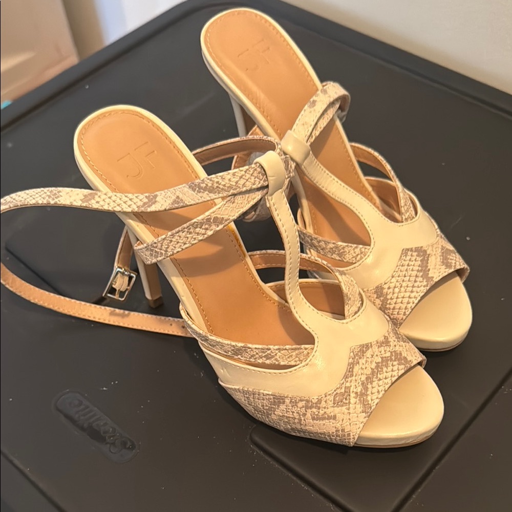 Elegant Cream and Tan Women's Heels